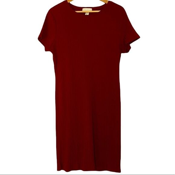 F21+ Fitted Ribbed Dress - Picture 1 of 8